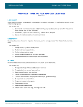 Social Studies Curriculum Guidelines April 2015 Guidelines