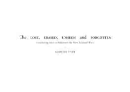 Translating Into Architecture the New Zealand Wars