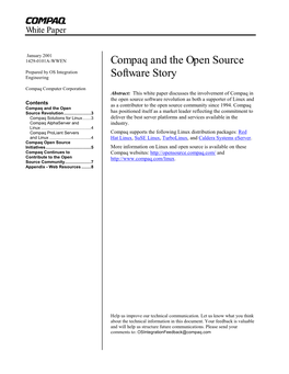 Compaq and the Open Source Software Story 2