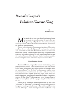 Brown's Canyon's Fabulous Fluorite Fling