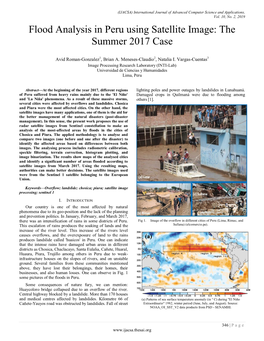 Flood Analysis in Peru Using Satellite Image: the Summer 2017 Case