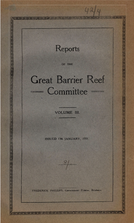 Reports of the Great Barrier Reef Committee in Australia