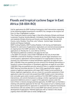 Floods and Tropical Cyclone Sagar in East Africa (18-004-RO)