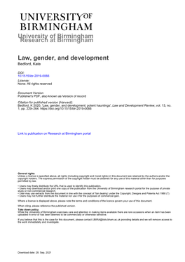 Law and Development Review, Vol