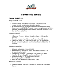 Centros De Acopio