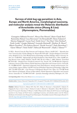 Surveys of Stink Bug Egg Parasitism in Asia, Europe and North America, Morphological Taxonomy, and Molecular Analysis Reveal