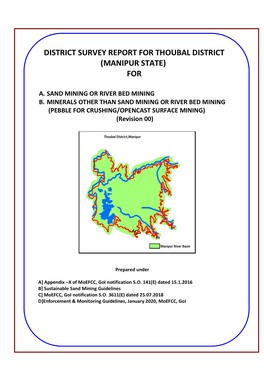 District Survey Report for Thoubal District (Manipur State) For