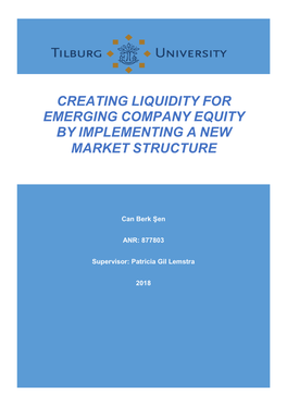 Creating Liquidity for Equity by Implementing a New