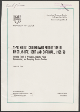 Year Round Cauliflower Production in Lincolnshire