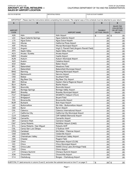 Cdtfa-531-Jf, Aircraft Jet Fuel Retailers