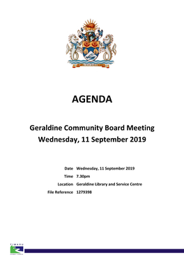 Geraldine Community Board Agenda 11 September 2019