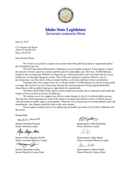 Idaho State Legislature Democratic Leadership Offices