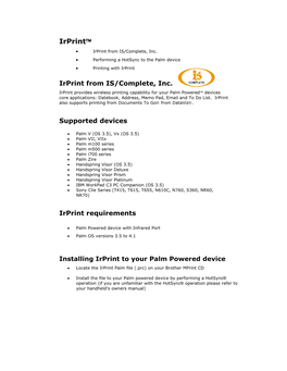 Irprint • Irprint from IS/Complete, Inc