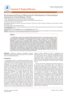 Environmental Factors Influencing the Distribution of Oncomelania