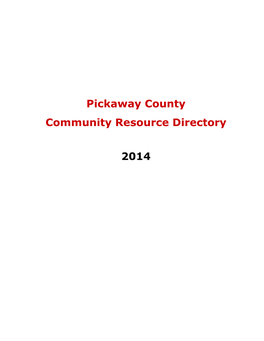 Pickaway County Community Resource Directory 2014