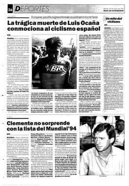 La Trágica Muerte De Luis Ocaña Con Mociona Al Ciclismo Espanol Clemente No Sorprende Con Ia Lista Del Mundial'94