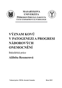 Masarykova Univerzita Přírodovědecká Fakulta Ústav