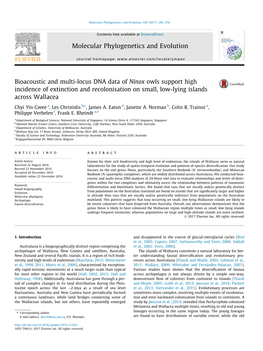 Bioacoustic and Multi-Locus DNA Data of Ninox Owls Support High Incidence of Extinction and Recolonisation on Small, Low-Lying Islands Across Wallacea