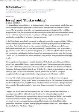 Israel and 'Pinkwashing'