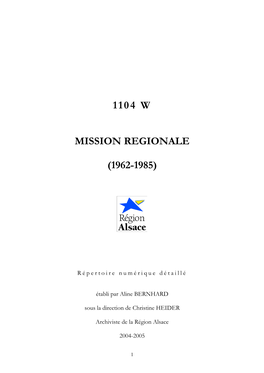1104 W Mission Regionale (1962-1985)