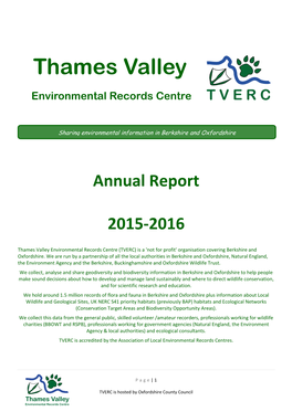 Annual Report 2015/16 Chairman’S Foreword Dominic Lamb, South Oxfordshire and Vale of White Horse District Councils