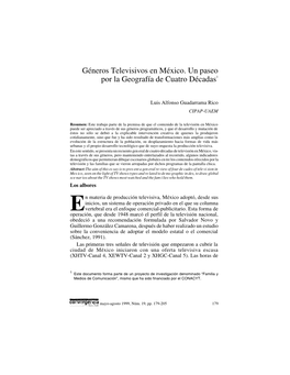 Redalyc.GÃ©Neros Televisivos En MÃ©Xico. Un Paseo Por La Geografã A