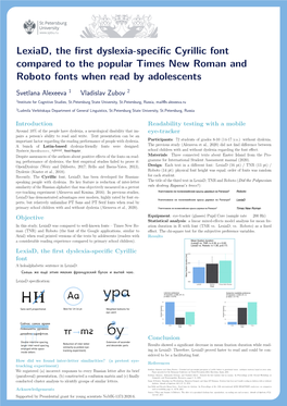 Lexiad, the First Dyslexia-Specific Cyrillic Font Compared to the Popular Times New Roman and Roboto Fonts When Read by Adolescents