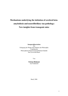 Amyloidosis and Neurofibrillary Tau Pathology