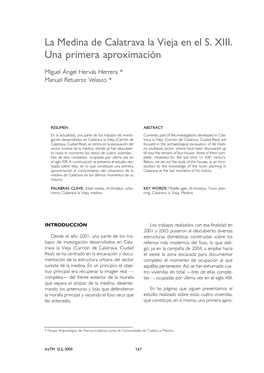 La Medina De Calatrava La Vieja En El S. XIII. Una Primera Aproximación