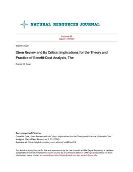 Implications for the Theory and Practice of Benefit-Cost Analysis, The