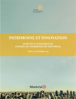 Patrimoine Et Innovation