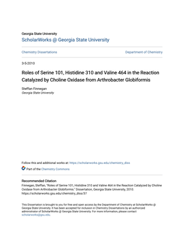 Roles of Serine 101, Histidine 310 and Valine 464 in the Reaction Catalyzed by Choline Oxidase from Arthrobacter Globiformis