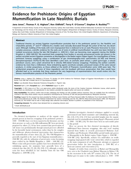 Evidence for Prehistoric Origins of Egyptian Mummification in Late Neolithic Burials