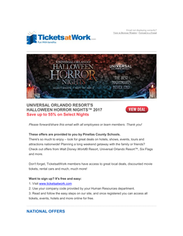 UNIVERSAL ORLANDO RESORT's HALLOWEEN HORROR NIGHTS™ 2017 Save up to 55% on Select Nights