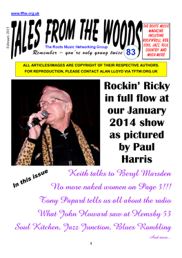 Rockin' Ricky in Full Flow at Our January 2014 Show As Pictured By