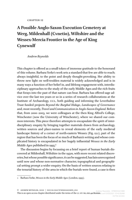 A Possible Anglo-Saxon Execution Cemetery at Werg, Mildenhall (Cvnetio), Wiltshire and the Wessex-Mercia Frontier in the Age of King Cynewulf