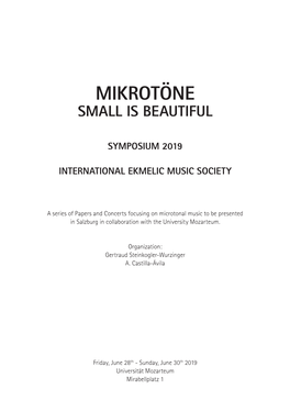 Mikrotöne Small Is Beautiful