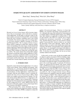 Subjective Quality Assessment of Screen Content Images