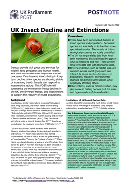 UK Insect Decline and Extinctions