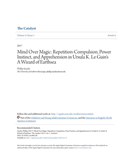 Repetition-Compulsion, Power Instinct, and Apprehension in Ursula K. Le Guin's a Wizard of Earthsea