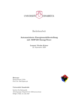 Automatisierte Energiemodellerstellung Mit MSP430 Energytrace