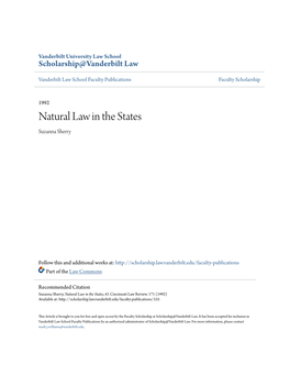 Natural Law in the States Suzanna Sherry