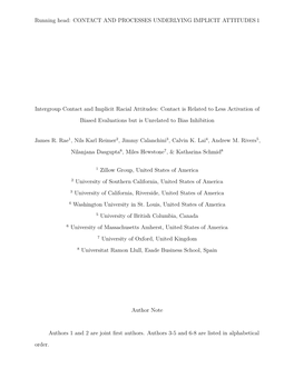 Intergroup Contact and Implicit Racial Attitudes: Contact Is Related to Less Activation of Biased Evaluations but Is Unrelated to Bias Inhibition