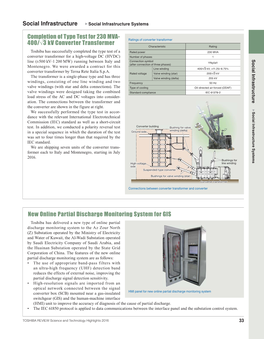 TOSHIBA REVIEW Science and Technology Highlights 2016 33 11 Kv Substations 95 Locations RTU DRC NCC UHF Radio SCADA/EMS Servers, Workstations, Etc