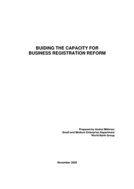 Building the Capacity for Business Registration Reform, by Andrei