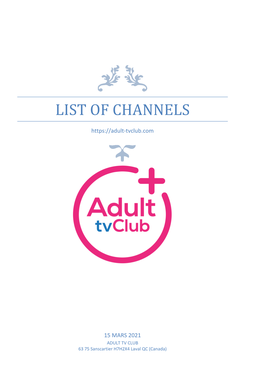 List of Channels