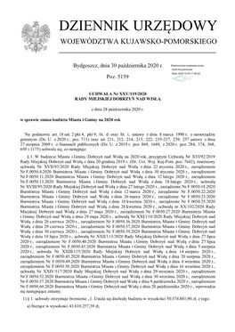 Uchwała Nr XXV/119/2020 Z Dnia 28 Października 2020 R