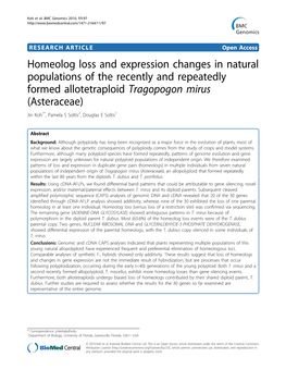 Homeolog Loss and Expression Changes in Natural Populations Of