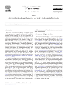 An Introduction to Geodynamics and Active Tectonics in East Asia