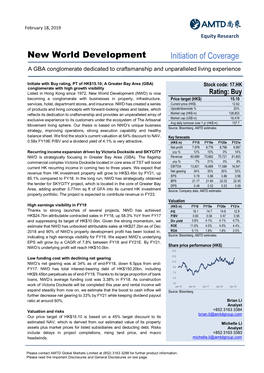 New World Development Initiation of Coverage